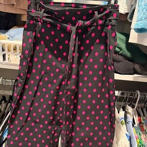 Jules & Leopold Black Trousers with Pink Dots L
